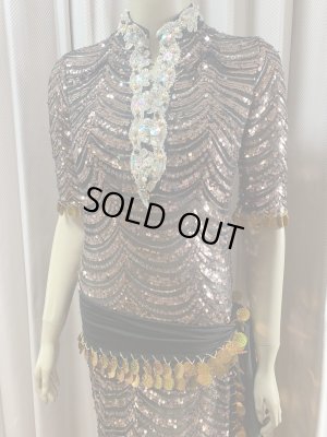 画像3: スパンコールスタンドカラーバラディドレス（5点セット）