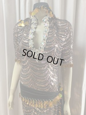 画像2: スパンコールスタンドカラーバラディドレス（5点セット）