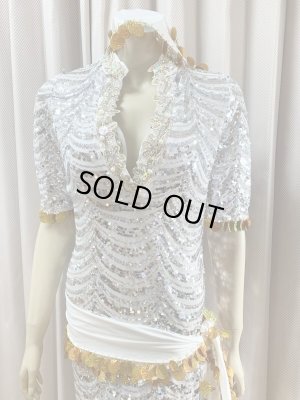 画像2: スパンコールスタンドカラーバラディドレス（5点セット）