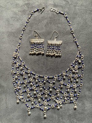 画像1: ファラオニックネックレス＆ピアスセット