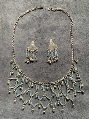 画像1: ファラオニックネックレス＆ピアスセット