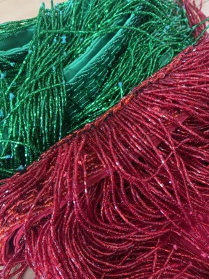 画像16: フォークロア衣装用ビーズフリンジベルト(99cm)