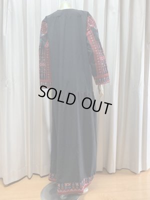 画像5: クロスステッチのベドウィン風前開きアバーヤ（ミシン刺しゅう）