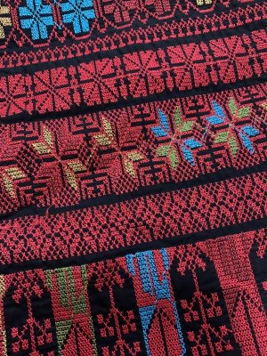 画像6: クロスステッチのベドウィン風前開きアバーヤ（ミシン刺しゅう）