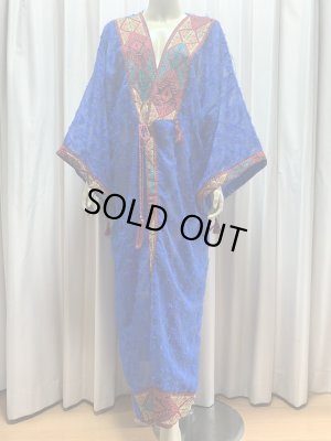 画像1: クロスステッチ前開きアバーヤ（ガラベイヤ）