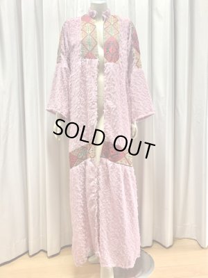 画像1: クロスステッチ前開きアバーヤ（ガラベイヤ）