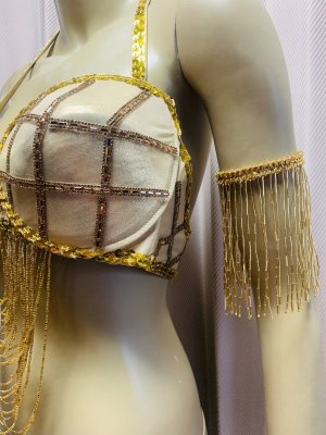 画像2: ビーズフリンジ付きアーム（両腕用）ゴールド