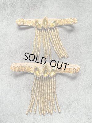 画像1: ビーズフリンジ付きアーム（両腕用）ゴールド