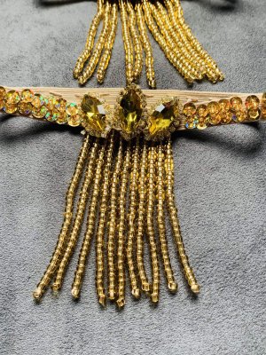 画像4: ビーズフリンジ付きアーム（両腕用）ゴールド