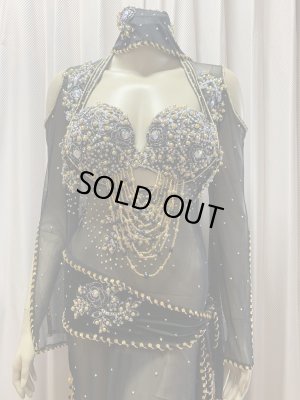 画像2: Hanine特注パワーネット生地バラディドレス