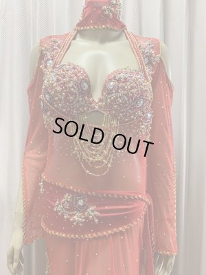 画像2: Hanine特注パワーネット生地バラディドレス