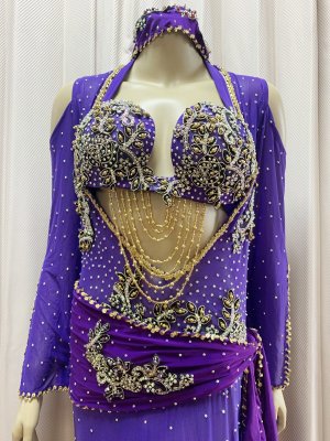 画像2: Hanine特注パワーネット生地バラディドレス