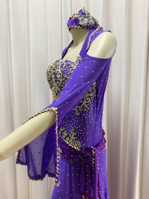 画像3: Hanine特注パワーネット生地バラディドレス