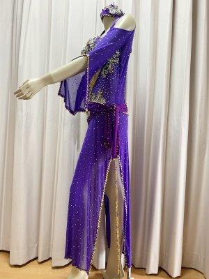 画像4: Hanine特注パワーネット生地バラディドレス