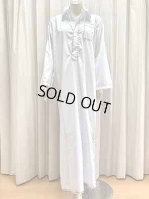 画像1: Hanine特注　白バラディ、シャツタイプガラベーヤ