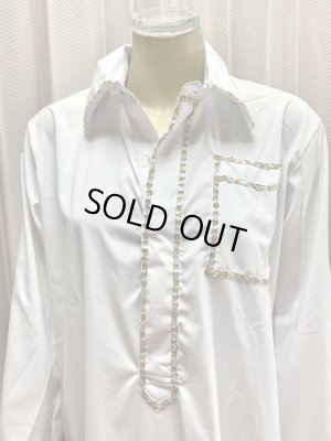 画像2: Hanine特注　白バラディ、シャツタイプガラベーヤ