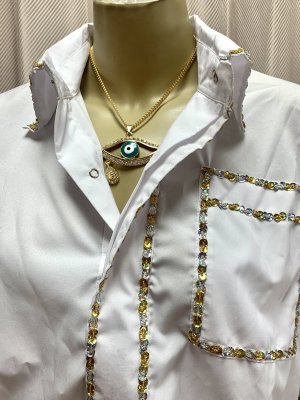 画像4: Hanine特注　白バラディ、シャツタイプガラベーヤ