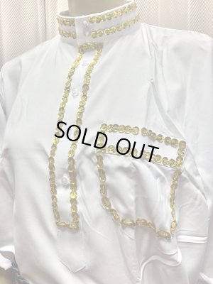 画像3: 白バラディ、スタンドカラーガラベーヤ(ヒップ＆ヘッドスカーフ付き)Mサイズ