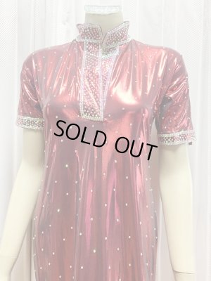 画像2: スタンドカラー・クリスタル付きバラディドレス