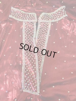 画像8: スタンドカラー・クリスタル付きバラディドレス