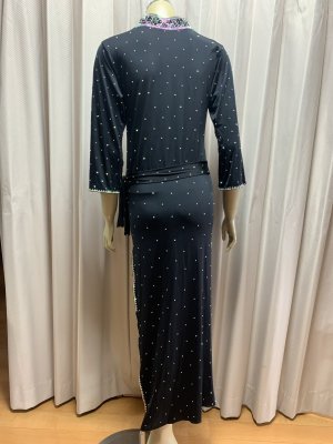 画像7: スタンドカラー・クリスタル付きバラディドレス(長袖）