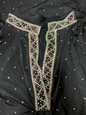 画像8: スタンドカラー・クリスタル付きバラディドレス(長袖）