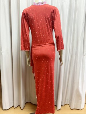 画像5: スタンドカラー・クリスタル付きバラディドレス(長袖）