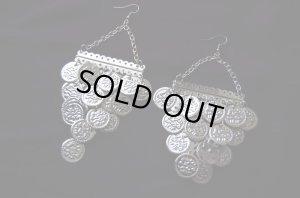 画像1: フォークロアコイン付きピアス（シルバー）