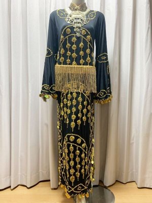 画像2: フォークロア衣装用ビーズフリンジベルト(99cm)