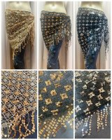トライアングルスパンコールスカーフ（150cm×60cm)