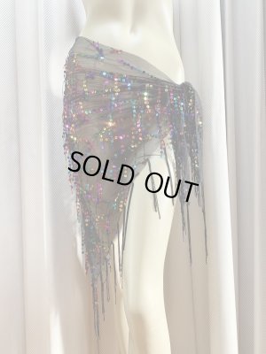 画像2: 頭に巻いてもOK！スパンコール付きトライアングルスカーフ