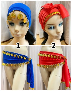 画像1: 衣装にプラス！ヒップ＆ヘッドスカーフセット