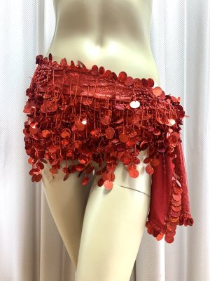 画像2: コインスパン＆フリンジ付きヒップスカーフ