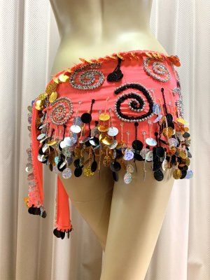 画像4: コインスパン＆フリンジ付きヒップスカーフ