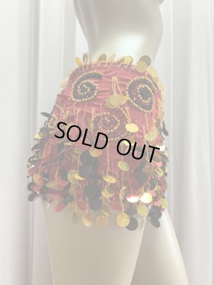 画像15: コインスパン＆フリンジ付きヒップスカーフ