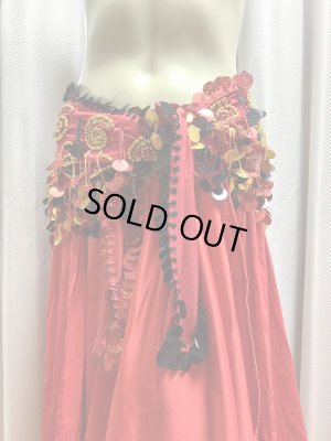 画像19: コインスパン＆フリンジ付きヒップスカーフ