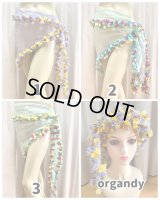 ポンポンヒップ＆ヘッドスカーフ（オーガンジー）