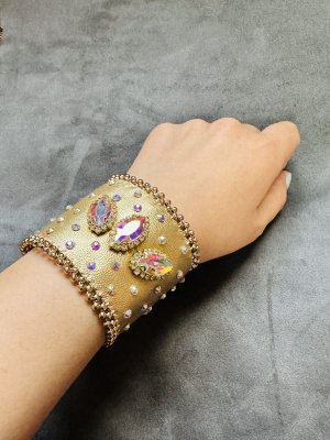 画像1: フェイクレザーバンド2セット(オーロラ)