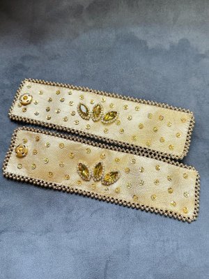 画像2: フェイクレザーバンド2セット(ゴールド)