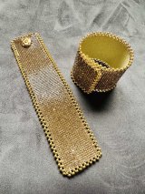 ラインストーンリストバンド2セット(ゴールド)