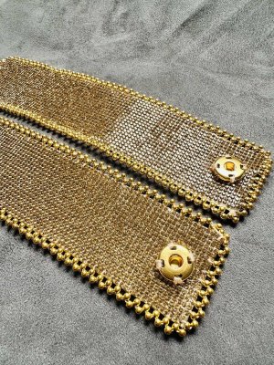 画像4: ラインストーンリストバンド2セット(ゴールド)