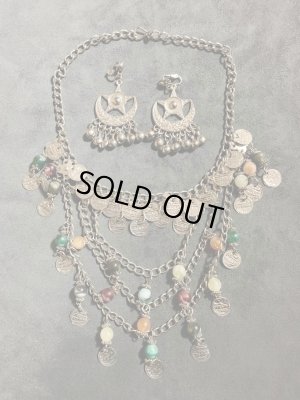 画像1: ベドウィン＆トライバル　シルバーネックレス（イヤリング付き）