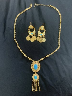 画像1: ターコイズカラーのバラディアクセサリーセット