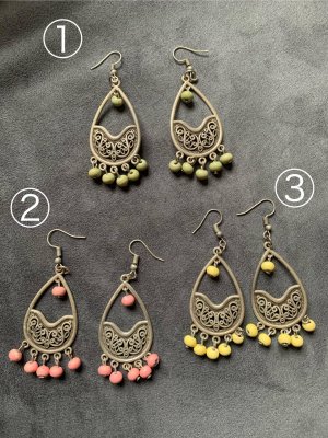 画像1: アンティークパーツピアス