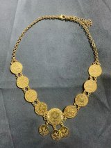 2WAY ネックレス、ヘッドアクセサリー(ゴールドコイン）