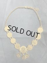 2WAY ネックレス、ヘッドアクセサリー(ゴールドコイン）