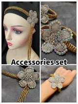 ハンドメイド☆ヘッドバンド&ブレスバンド(2点）セット