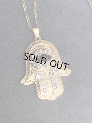 画像2: ラインストーンハムサネックレス