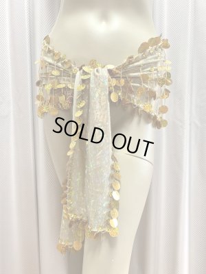 画像7: フリンジ付きヒップスカーフ（黒、ゴールド）