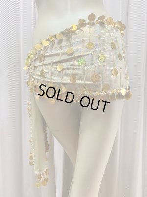 画像3: フリンジ付きゴールドヒップスカーフ